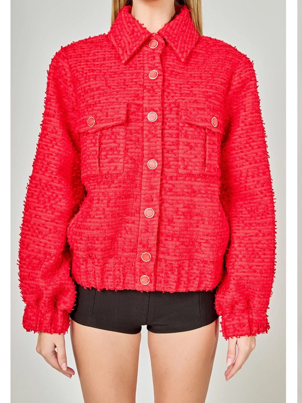 Endless Rose DOUBLE POCKET TWEED JACKET